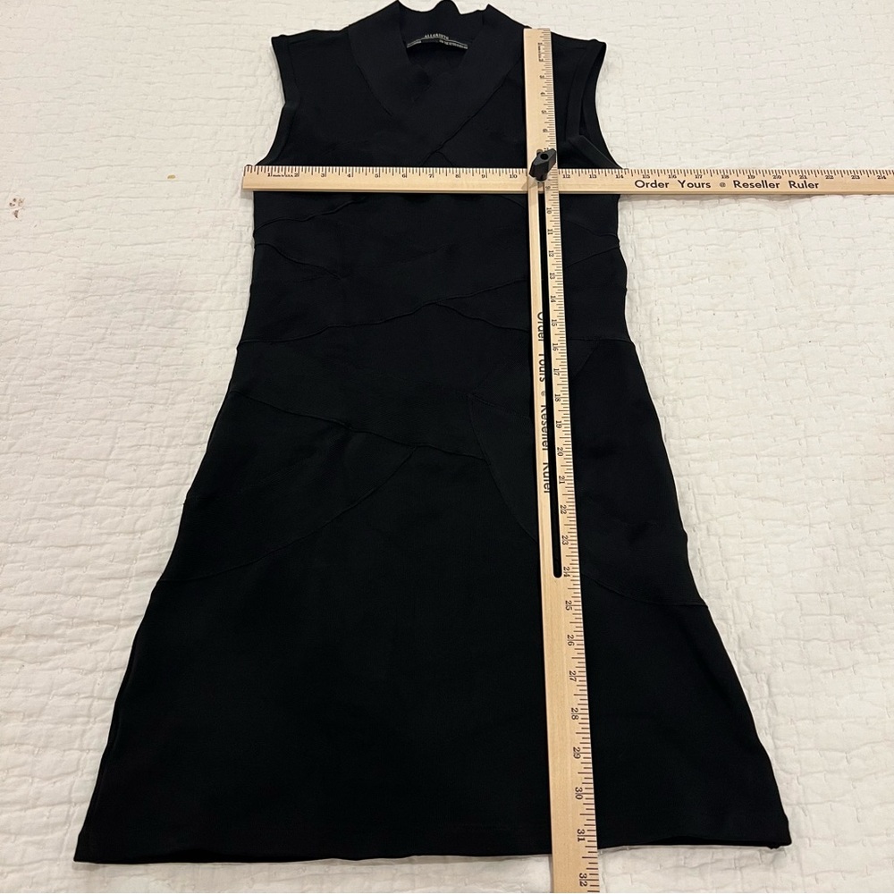 Allsaints Hazel Dress Womens 8 Black Knitted Whimsigoth Grunge Bodycon Stretch - Picture 9 of 11